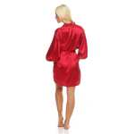 Damen Morgenmantel kurzer Kimono in Satin-Optik; M L XL 2XL