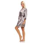 Damen Morgenmantel kurzer Kimono in Satin-Optik; M L XL 2XL