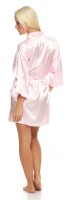 Damen Morgenmantel kurzer Kimono in Satin-Optik; Hellrosa S