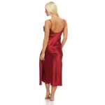 Damen langes Negligé Nachtwäsche Nachtkleid Dessous Satin; S M L XL 2XL
