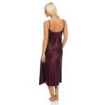 Damen langes Negligé Nachtwäsche Nachtkleid Dessous Satin; S M L XL 2XL