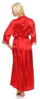 Damen langes Kimono Seidenrobe Morgenmantel; Rot S