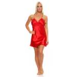 Damen kurzes Negligé Nachtwäsche Nachtkleid Dessous Satin;