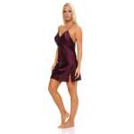 Damen kurzes Negligé Nachtwäsche Nachtkleid Dessous Satin;