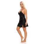 Damen kurzes Negligé Nachtwäsche Nachtkleid Dessous Satin;