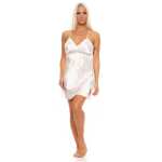 Damen kurzes Negligé Nachtwäsche Nachtkleid Dessous Satin;