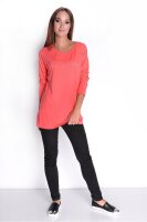 Damen Pullover langarm Bluse mit Schriftzug,