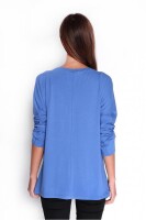 Damen Pullover langarm Bluse mit Schriftzug, Blau/S/M