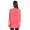 Damen Pullover langarm Bluse mit Schriftzug, Koralle/S/M