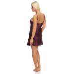 Damen kurzes Satin Negligé Nachtkleid Reizwäsche mit Spitze; S M L XL 2XL