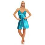 Damen kurzes Satin Negligé Nachtkleid Reizwäsche mit Spitze; S M L XL 2XL