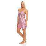Damen kurzes Satin Negligé Nachtkleid...