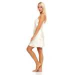 Damen kurzes Satin Negligé Nachtkleid Reizwäsche mit Spitze; S M L XL 2XL