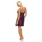 Damen kurzes Satin Negligé Nachtkleid Reizwäsche mit Spitze; S M L XL 2XL