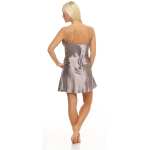 Damen kurzes Satin Negligé Nachtkleid Reizwäsche mit Spitze; S M L XL 2XL