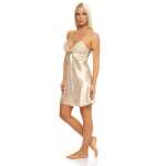 Damen kurzes Satin Negligé Nachtkleid Reizwäsche mit Spitze; S M L XL 2XL