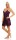 Damen kurzes Satin Negligé Nachtkleid Reizwäsche mit Spitze;  Purpurviolett/S