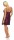 Damen kurzes Satin Negligé Nachtkleid Reizwäsche mit Spitze;  Purpurviolett/S