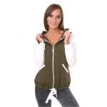 Cardigan Sweater Jacke mit Kapuze 2 Farbig;