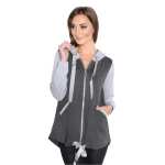 Cardigan Sweater Jacke mit Kapuze 2 Farbig;