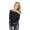 Damen Longshirt langarm T-Shirt mit Brusttasche ; Schwarz/XL/XXL 42/44