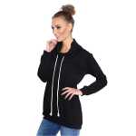 Damen Schalkragen-Pullover Pulli, S/M ;Grau-Meliert