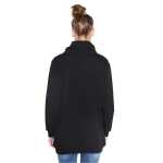 Damen Schalkragen-Pullover Pulli, S/M ;Grau-Meliert