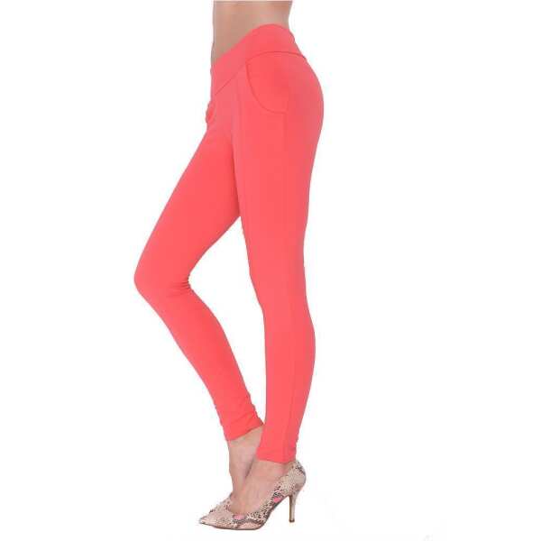 Damen Treggings Jeggings Leggings; Koralle/S/M