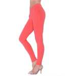 Damen Treggings Jeggings Leggings; Koralle/M/L