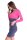 Damen Kleid Minikleid Langarm zweifarbig ; Pink-Grafit 2XL/3XL 44/46