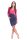 Damen Kleid Minikleid Langarm zweifarbig ; Pink-Grafit 2XL/3XL 44/46