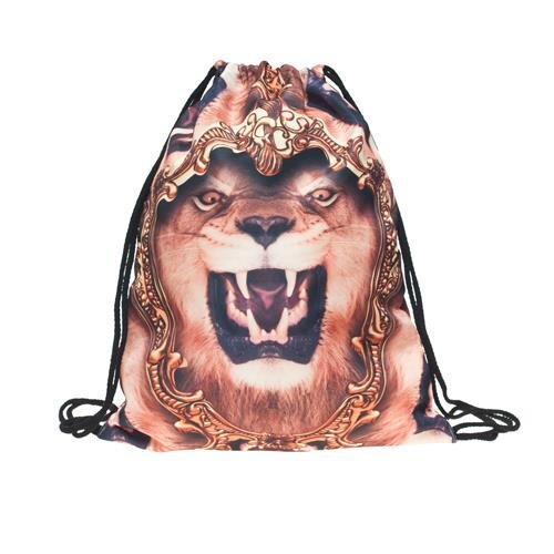 Turnbeutel Swag Jutebeutel Gym Bag Backbag Beutel mit verschiedenen Motiven Löwe