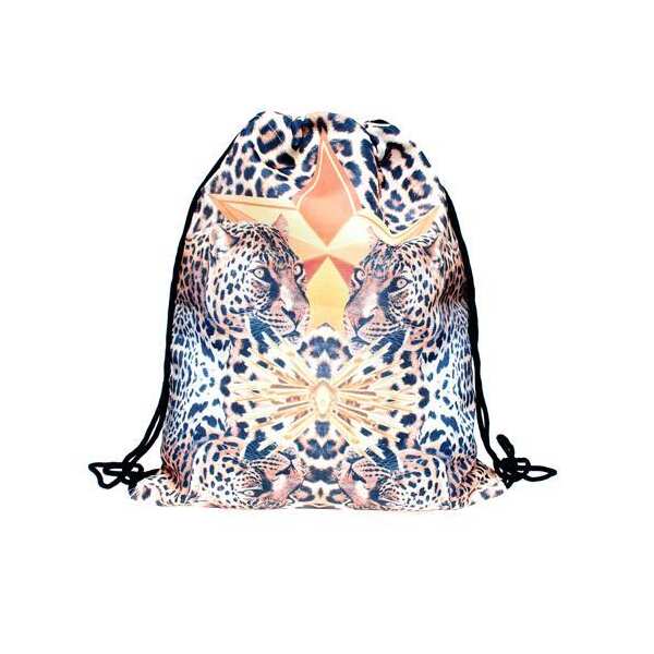 Turnbeutel Swag Jutebeutel Gym Bag Backbag Beutel mit verschiedenen Motiven Leoparden