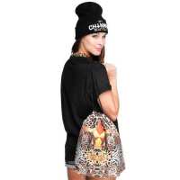 Turnbeutel Swag Jutebeutel Gym Bag Backbag Beutel mit verschiedenen Motiven Leoparden