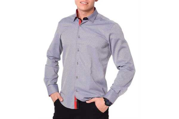 Herren Hemd  Langarm Slim Fit Bügelleicht; Grau-Dunkelgrau M