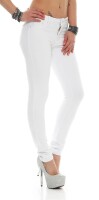 Damen Jeggings Hüfthose  Weiß L/40
