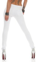 Damen Jeggings Hüfthose  Weiß L/40