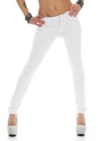 Damen Jeggings Hüfthose  Weiß XL/42