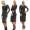 Damen Kleid mit Schlitz & Spitze Langarm Rundhals,