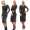 Damen Kleid mit Schlitz & Spitze Langarm Rundhals,