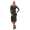 Damen Kleid mit Schlitz & Spitze Langarm Rundhals,