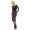 Damen Kleid mit Schlitz & Spitze Langarm Rundhals,