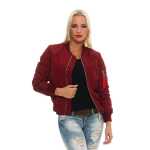 Damen Bomberjacke Pilotenjacke  – Leichte Übergangsjacke im Retro-Style mit Taschen