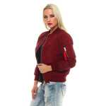 Damen Bomberjacke Pilotenjacke  – Leichte Übergangsjacke im Retro-Style mit Taschen