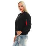 Damen Bomberjacke Pilotenjacke  – Leichte Übergangsjacke im Retro-Style mit Taschen