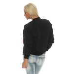 Damen Bomberjacke Pilotenjacke  – Leichte Übergangsjacke im Retro-Style mit Taschen