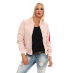 Damen Bomberjacke Pilotenjacke  – Leichte Übergangsjacke im Retro-Style mit Taschen