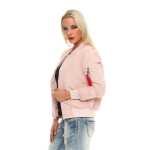 Damen Bomberjacke Pilotenjacke  – Leichte Übergangsjacke im Retro-Style mit Taschen