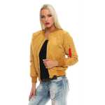 Damen Bomberjacke Pilotenjacke  – Leichte Übergangsjacke im Retro-Style mit Taschen