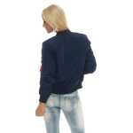 Damen Bomberjacke Pilotenjacke  – Leichte Übergangsjacke im Retro-Style mit Taschen